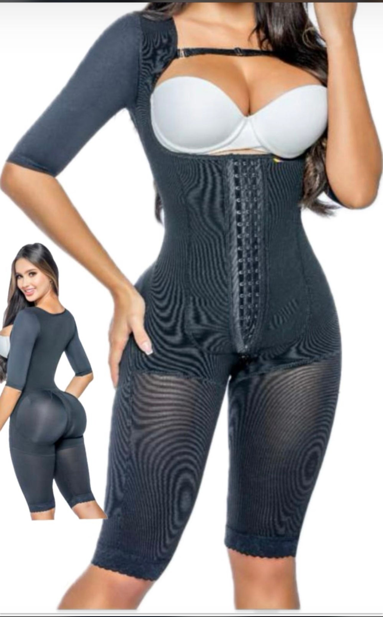 Faja Colombiana Reloj de Arena -Postquirurgica. Mangas ,Pierna larga